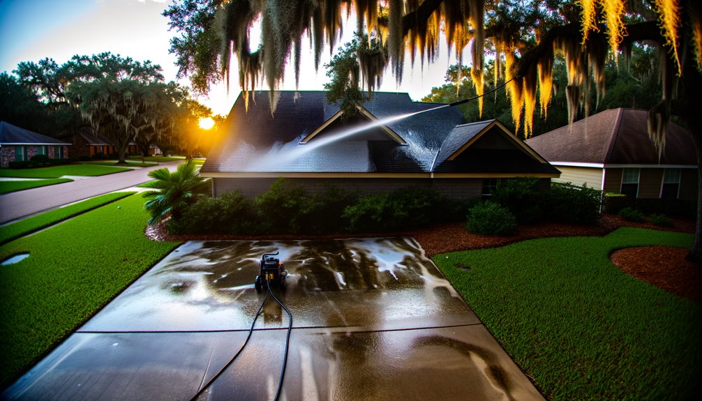 roof gutter driveway cleaning