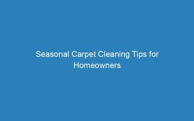Seasonal Carpet Cleaning Tips for Homeowners